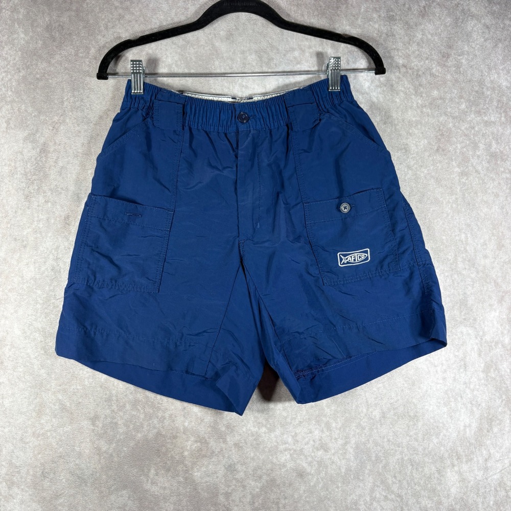 AFTCO Fishing Shorts Mens 28 Blue Bluewater Nylon Outdoor Performance Utility